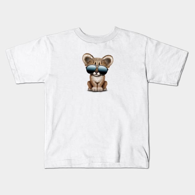 Cute Baby Cougar Wearing Sunglasses Kids T-Shirt by jeffbartels
